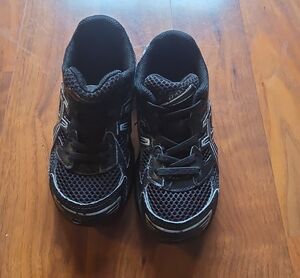 Asics Black Youth Mesh Sneakers with Silver Accents